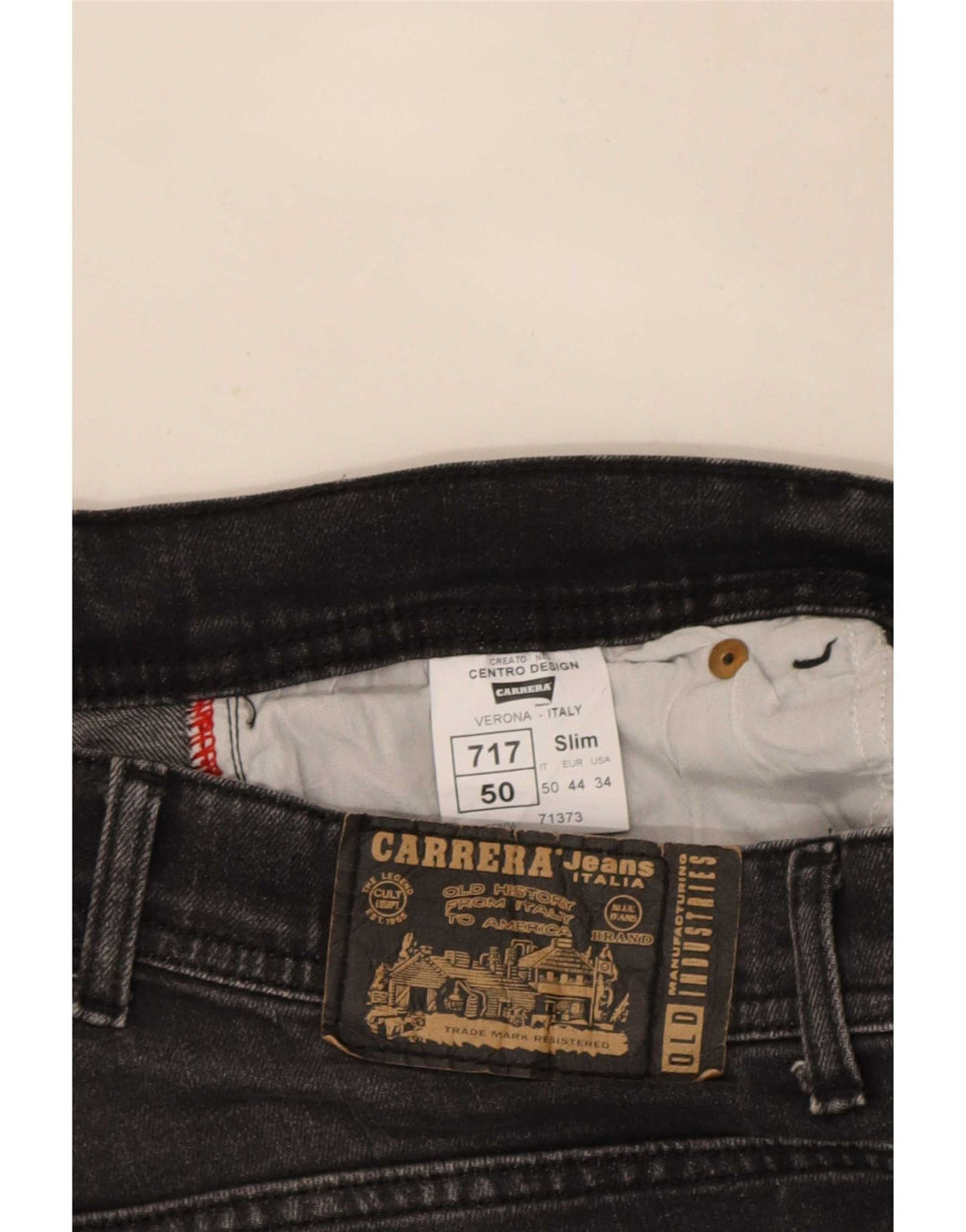 Carrera Mens 717 Distressed Slim Jeans W34 L32 Black Cotton