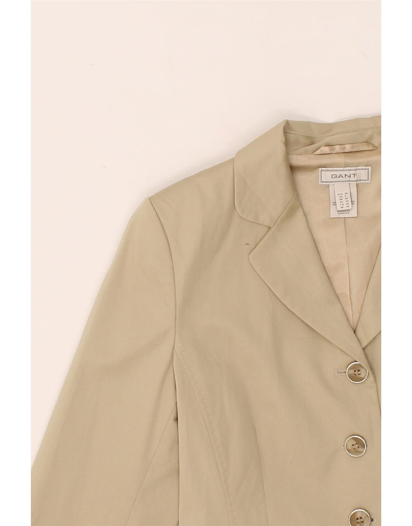 GANT Womens 4 Button Crop Blazer Jacket UK 10 Small Beige Cotton Vintage Gant and Second-Hand Gant from Messina Hembry 
