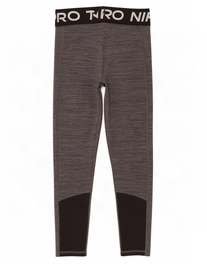 Nike Womens Graphic Capri Leggings UK 8 Small Grey Colourblock Polyester