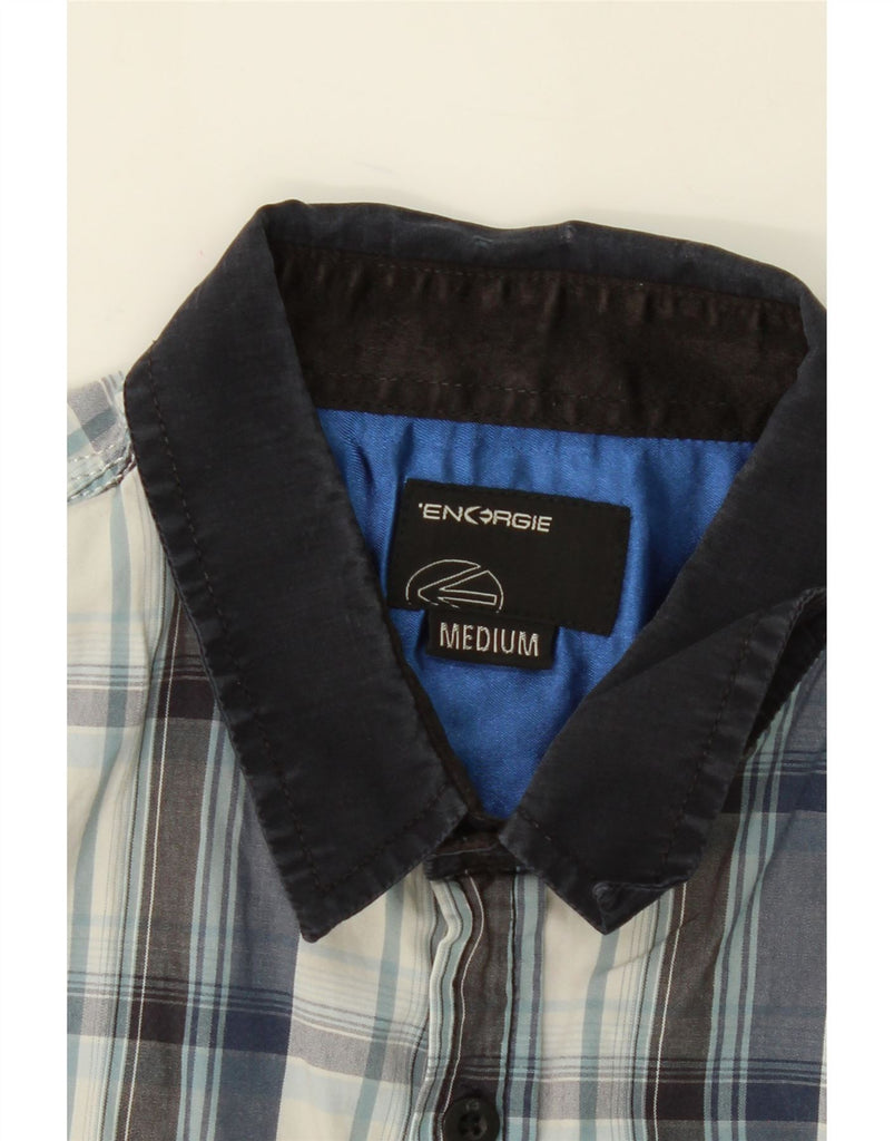 ENERGIE Mens Shirt Medium Blue Check Cotton Vintage Energie and Second-Hand Energie from Messina Hembry 