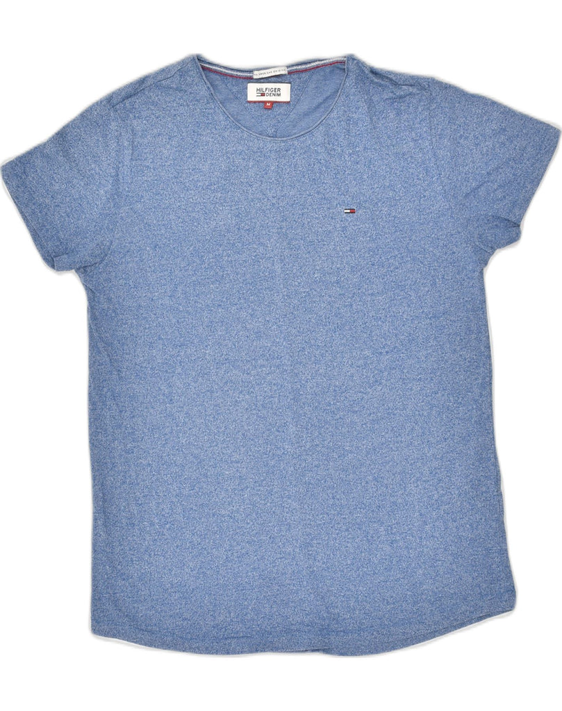 TOMMY HILFIGER Mens T-Shirt Top Medium Blue Flecked Polyester | Vintage Tommy Hilfiger | Thrift | Second-Hand Tommy Hilfiger | Used Clothing | Messina Hembry 