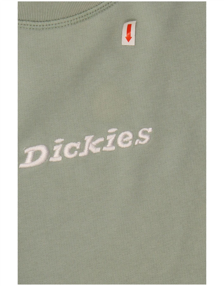 DICKIES Womens Oversized Crop Graphic Sweatshirt Jumper UK 14 Medium Green