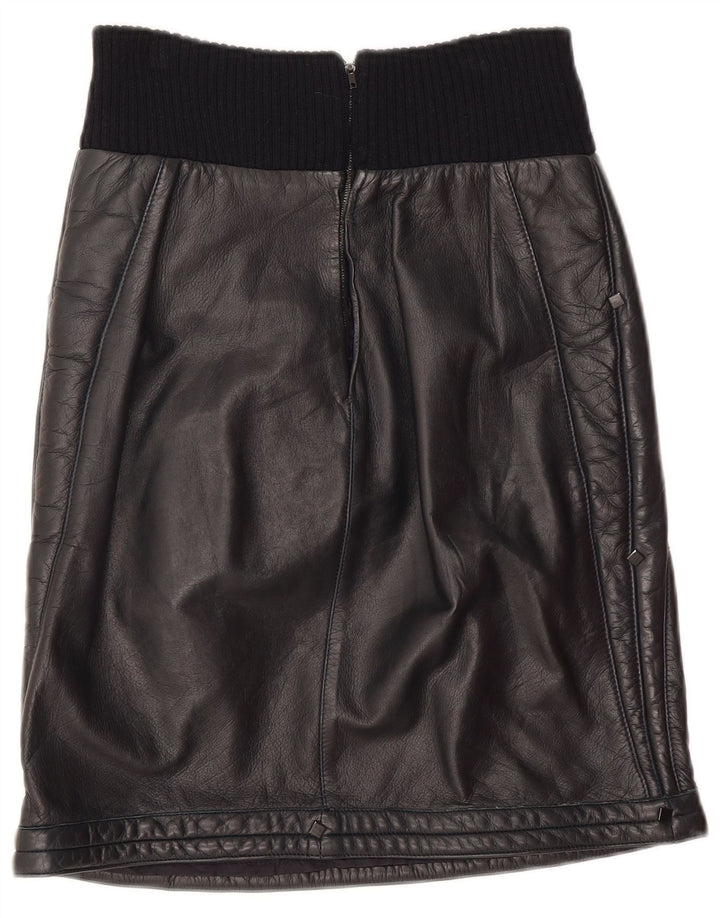Complice Womens Leather Skirt W26 Small Black