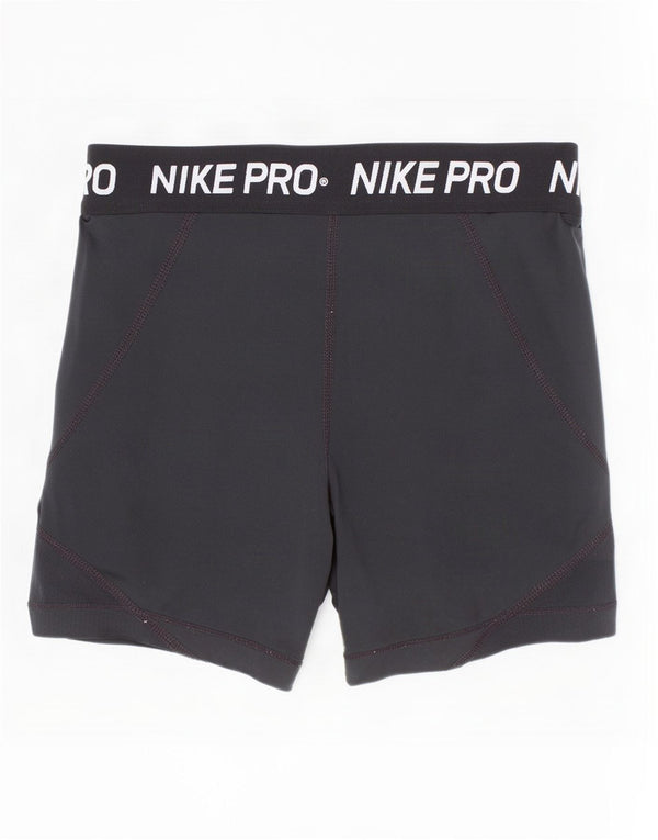 Nike Girls Dri Fit Graphic Sport Shorts 10-11 Years Medium Black Polyester