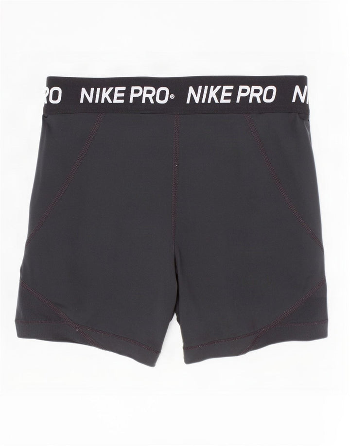 Nike Girls Dri Fit Graphic Sport Shorts 10-11 Years Medium Black Polyester