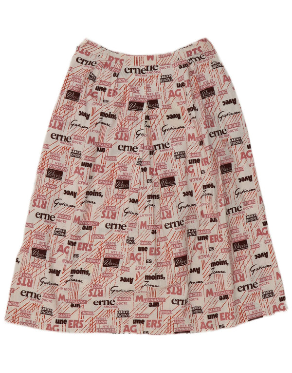 Vintage Womens Graphic High Waist A-Line Skirt W28 Medium Multicoloured