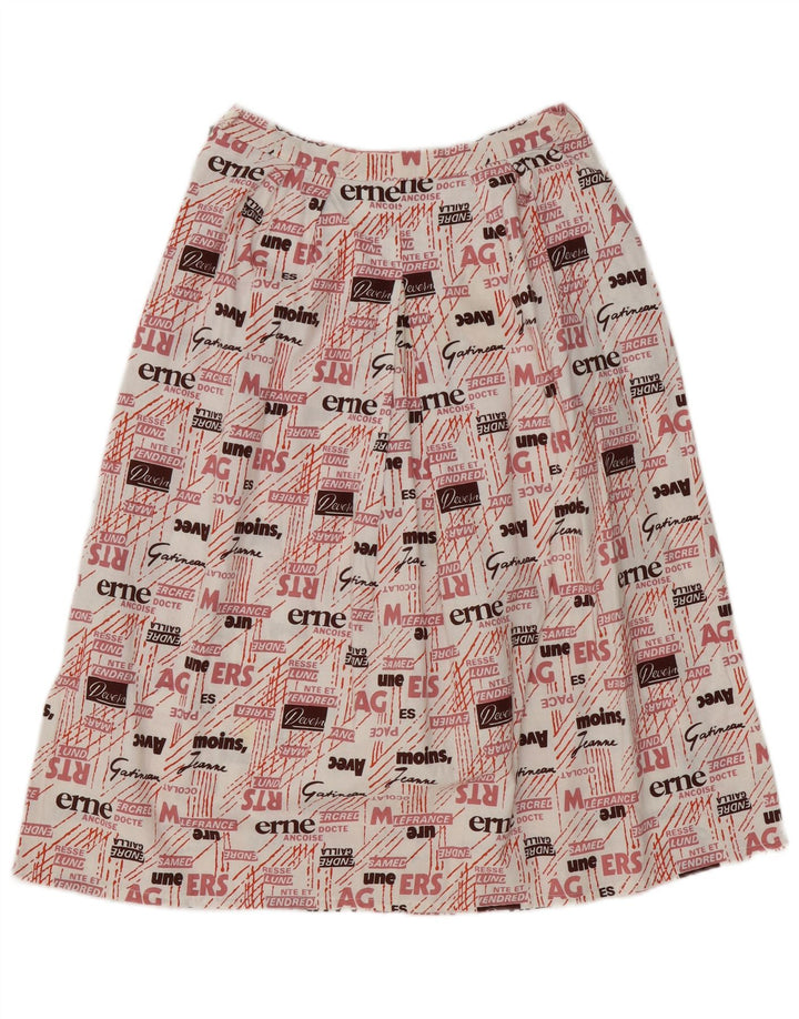 Vintage Womens Graphic High Waist A-Line Skirt W28 Medium Multicoloured