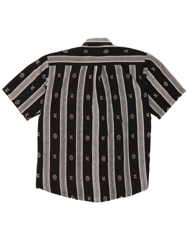 Cassera Mens Short Sleeve Shirt XL Black Geometric Polyester