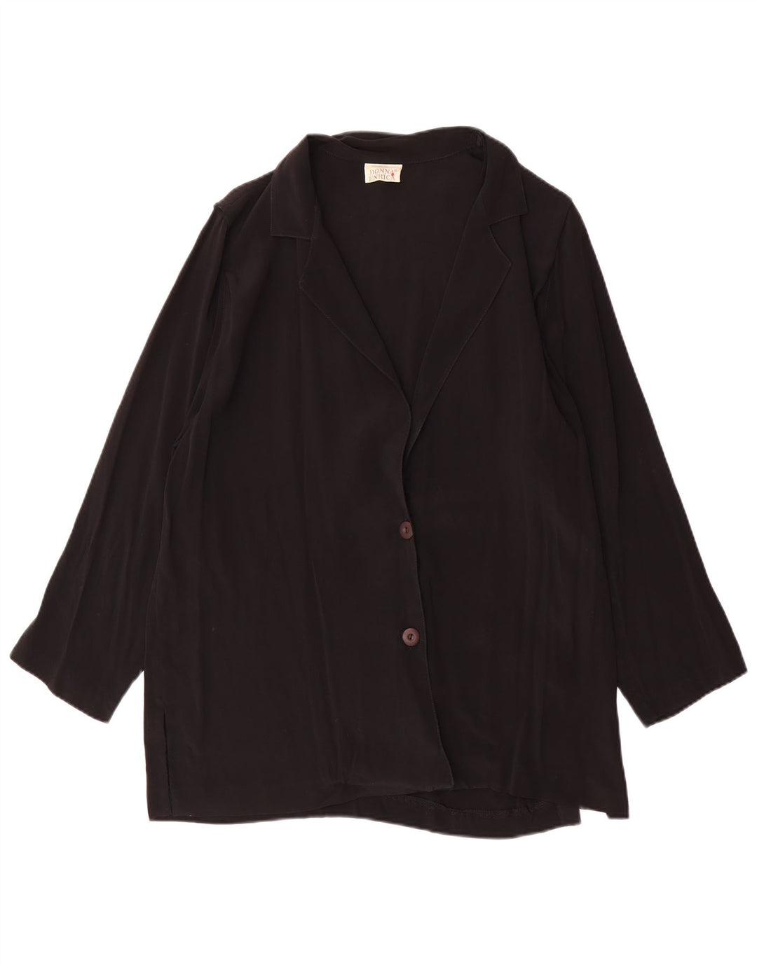 Donna Enrica Womens 2 Button Blazer Jacket UK 16 Large Black