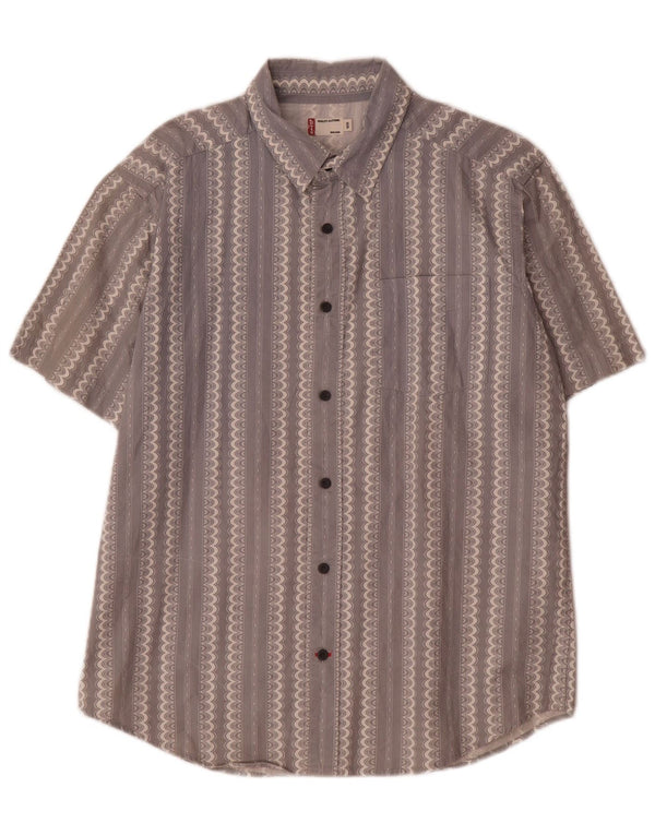 Levi's Mens Short Sleeve Shirt Medium Blue Striped