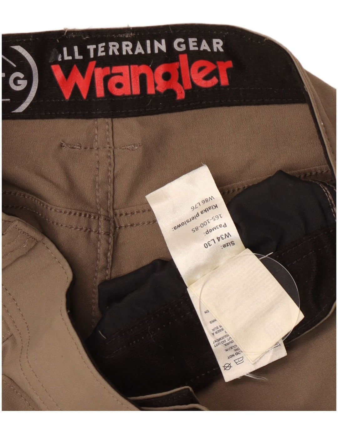 Wrangler Mens Straight Cargo Trousers W34 L30 Beige Polyamide