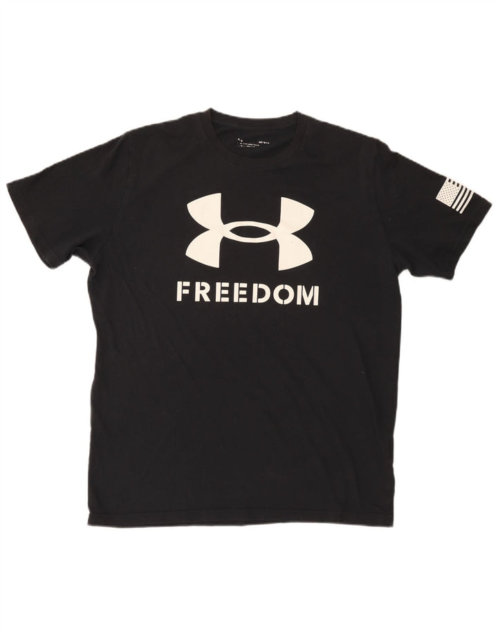 Under Armour Mens Graphic T-Shirt Top Large Black Cotton