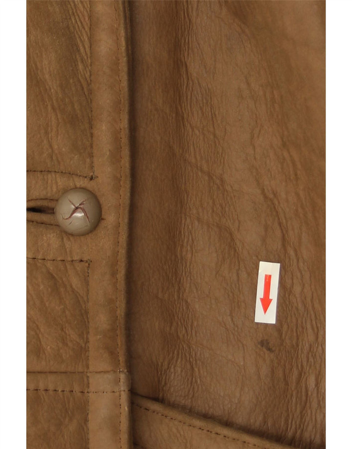 Miss Astor Womens Shearling Coat IT 42 Medium Beige Leather