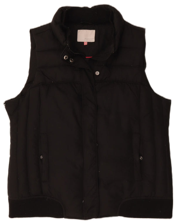 John Lewis Womens Padded Gilet UK 16 Large Black Polyester