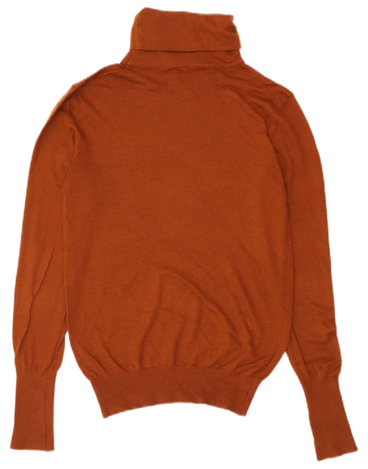 Zara Womens Roll Neck Jumper Sweater UK 12 Medium Brown