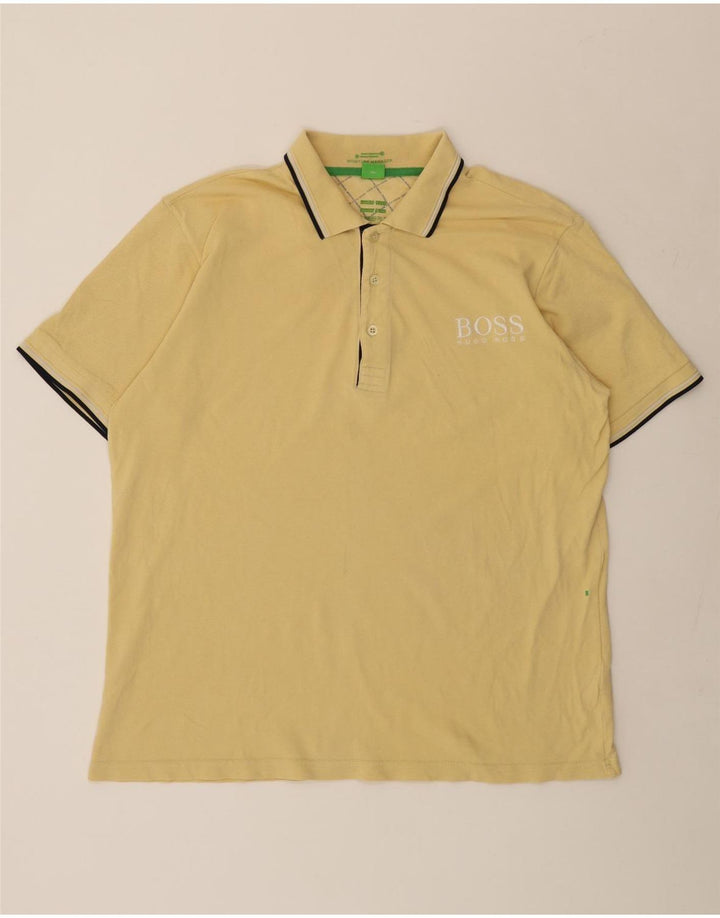 HUGO BOSS Mens Polo Shirt 2XL Yellow
