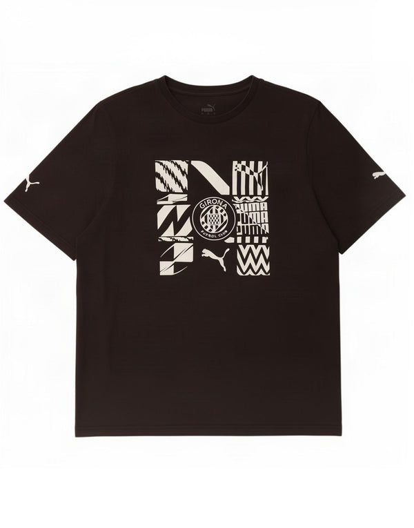 Puma Mens Graphic T-Shirt Top XL Black Cotton