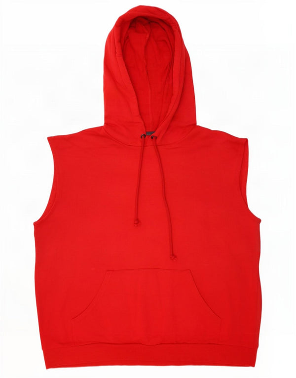 Zara Mens Sleeveless Loose Fit Hoodie Jumper Small Red