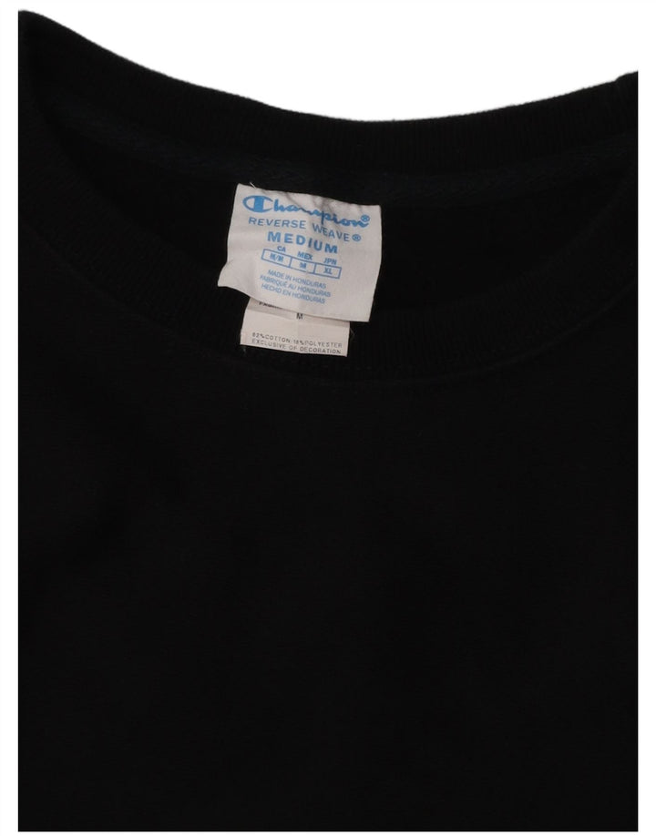 CHAMPION Womens Sweatshirt Jumper UK 14 Medium Black Cotton