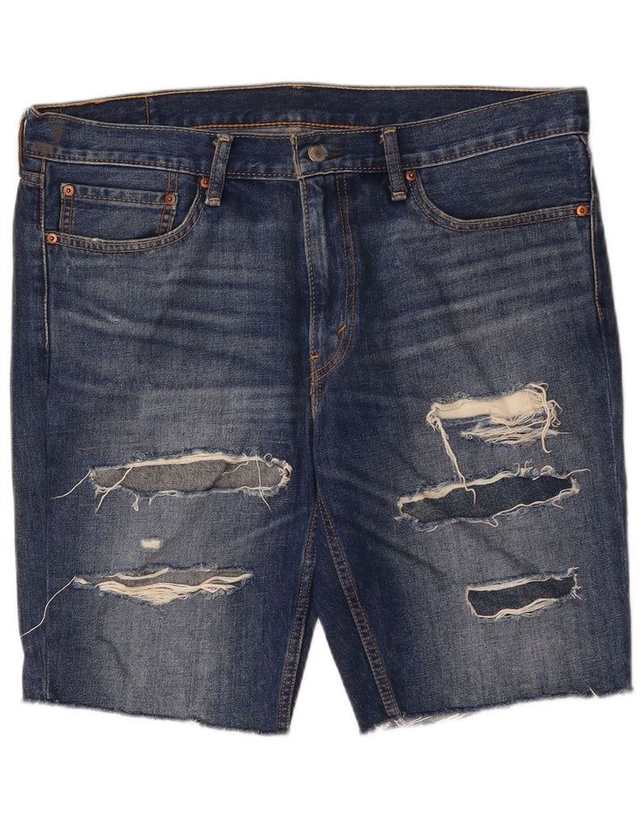 Levi's Mens 511 Distressed Denim Shorts W36 Large Blue Cotton