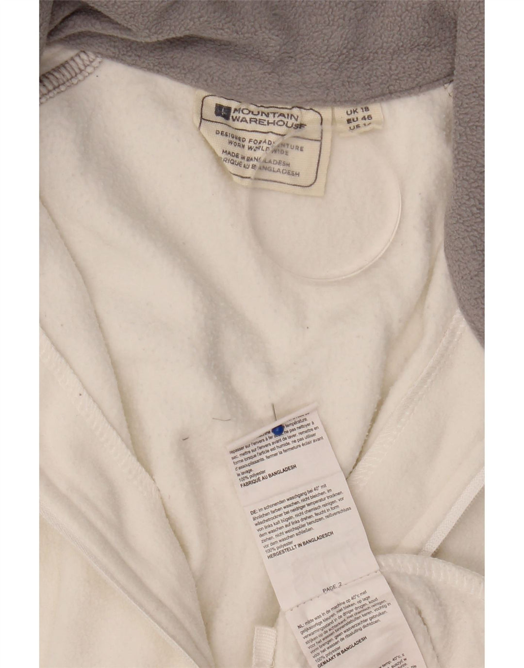 MOUNTAIN WAREHOUSE Womens Zip Neck Fleece Jumper UK 18 XL White Polyester