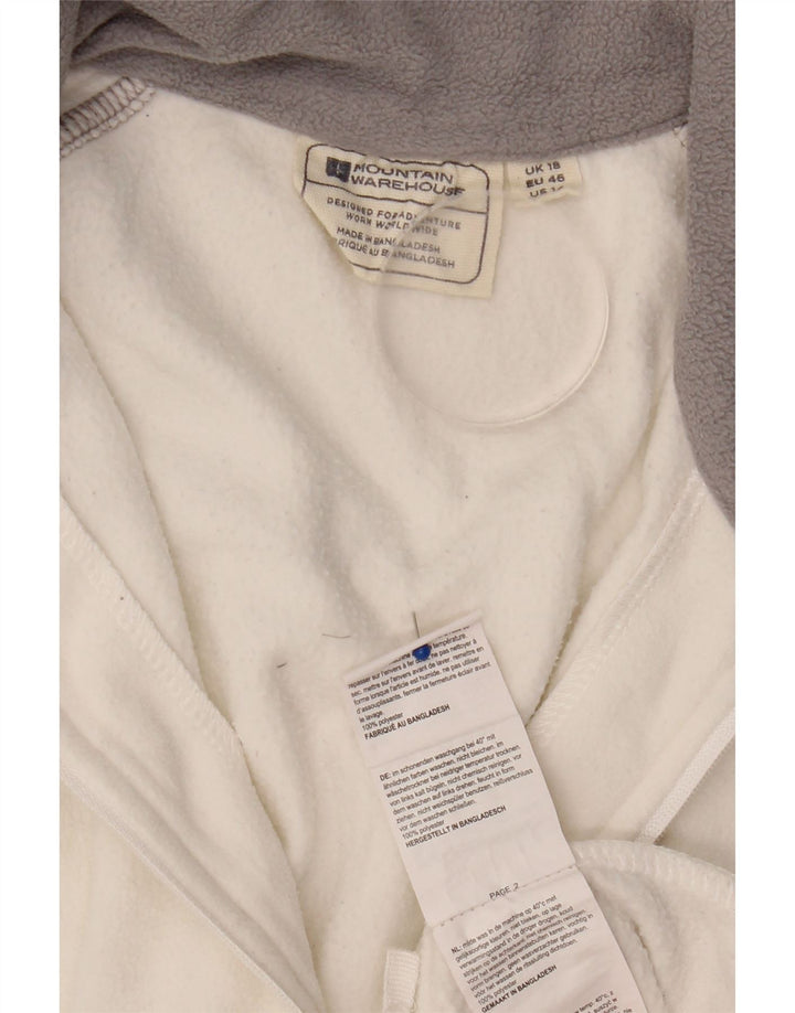 MOUNTAIN WAREHOUSE Womens Zip Neck Fleece Jumper UK 18 XL White Polyester