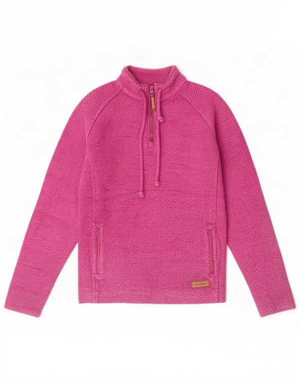 Weird Fish Womens Zip Neck Sweatshirt Jumper UK 14 Large Pink