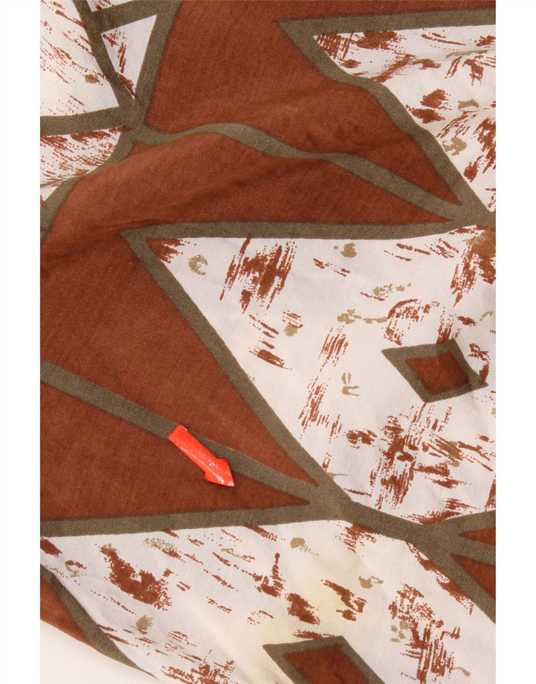Vintage Mens Shirt Medium Brown Geometric