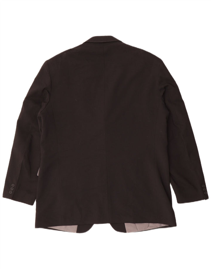 Marks & Spencer Mens 3 Button Blazer Jacket UK 44 XL Black Polyester