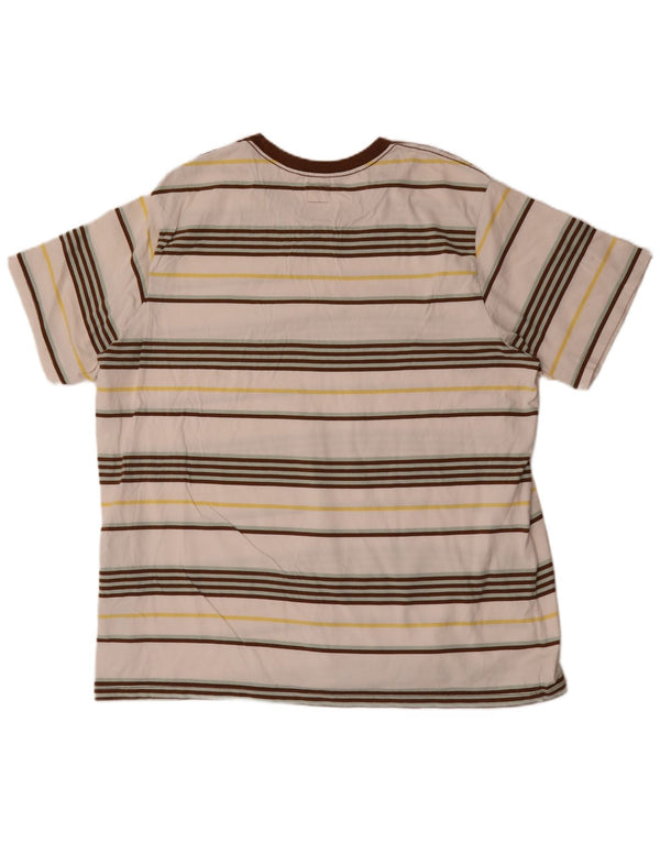 Levi's Mens T-Shirt Top 2XL Off White Striped Cotton
