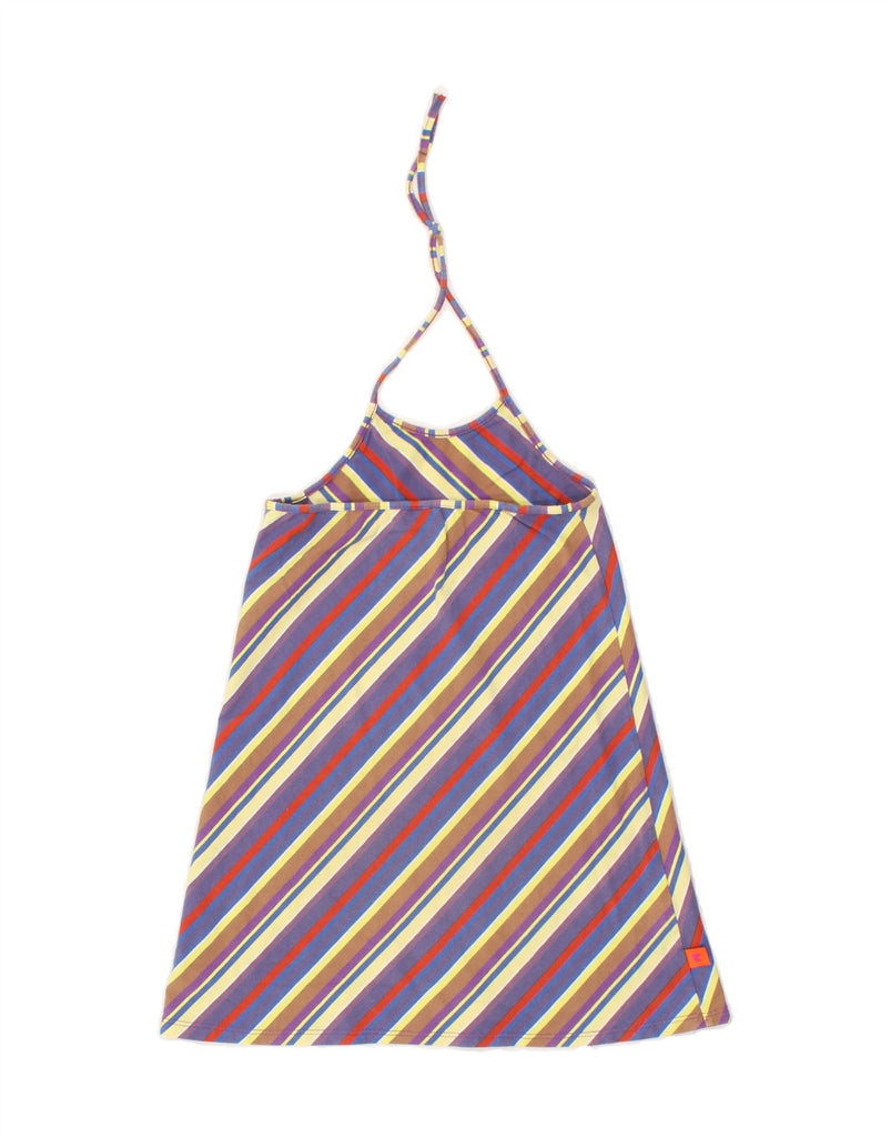 VINTAGE Womens Halter Top UK 2 2XS Multicoloured Striped Cotton Vintage Vintage and Second-Hand Vintage from Messina Hembry 