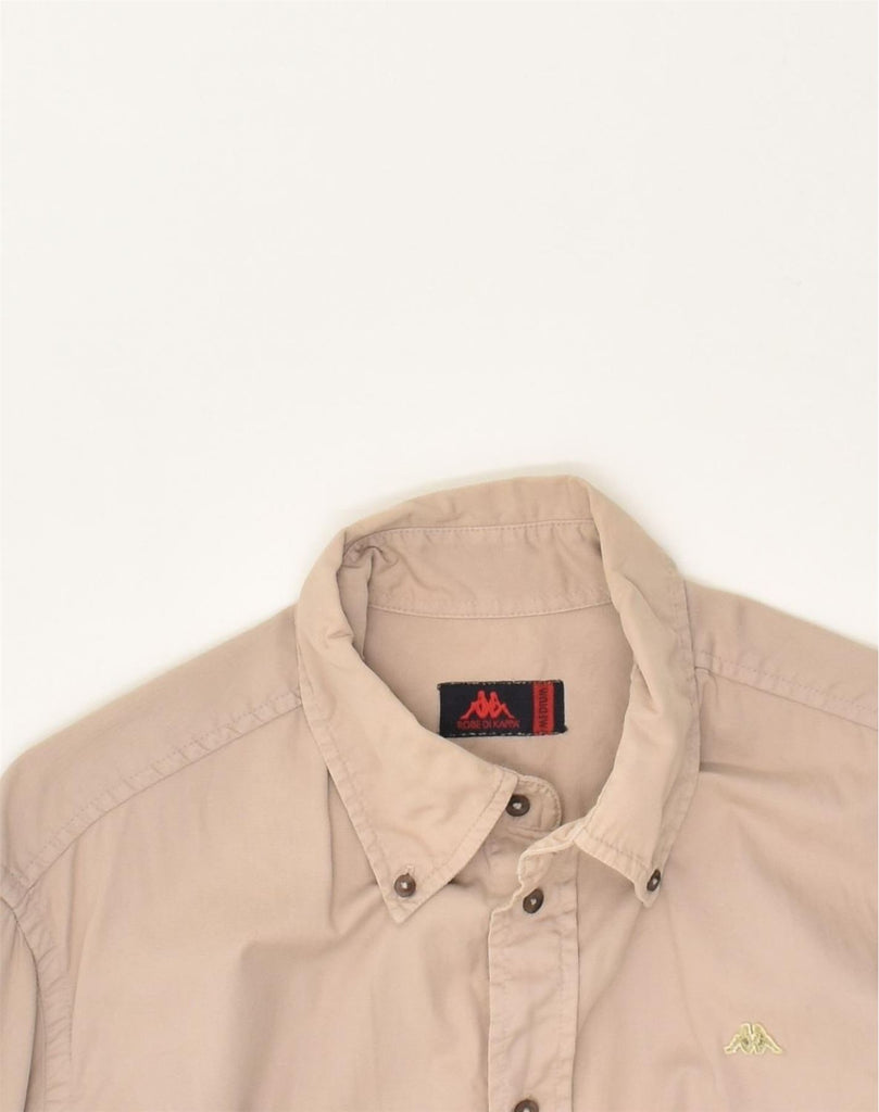 KAPPA Mens Shirt Medium Beige Cotton | Vintage Kappa | Thrift | Second-Hand Kappa | Used Clothing | Messina Hembry 