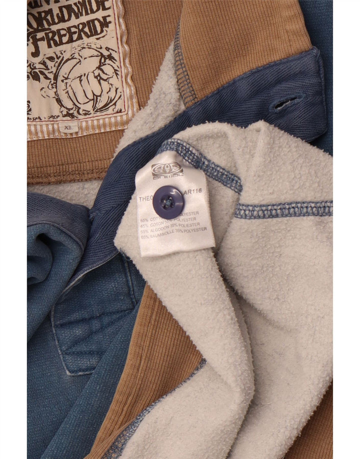 ANIMAL Mens Button Neck Sweatshirt Jumper XL Blue Cotton