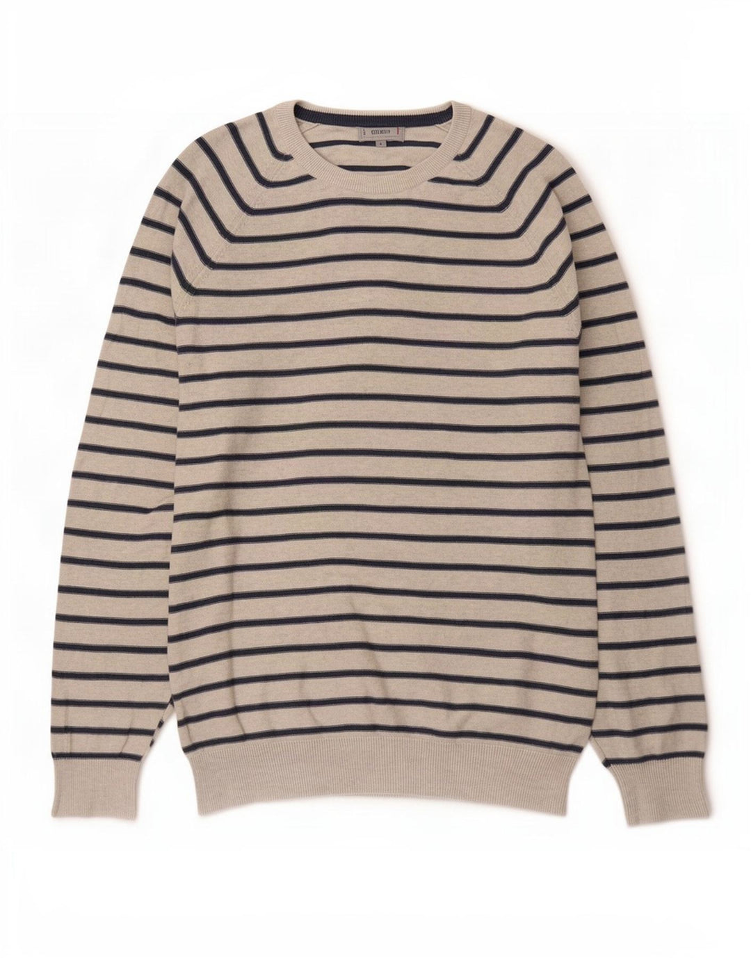 Marks & Spencer Mens Boat Neck Jumper Sweater Large Grey Striped
