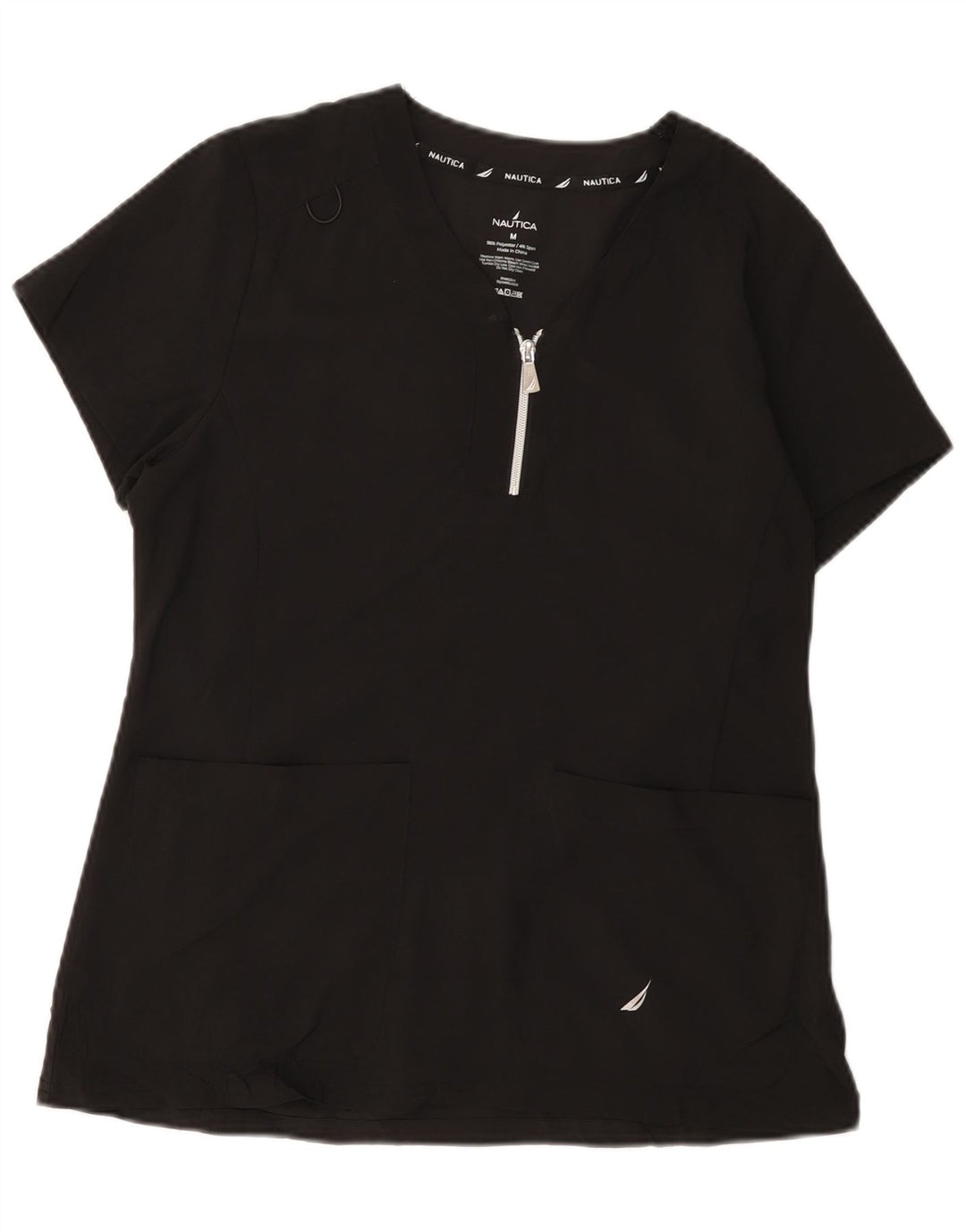 NAUTICA Womens Blouse Top UK 14 Medium Black Polyester