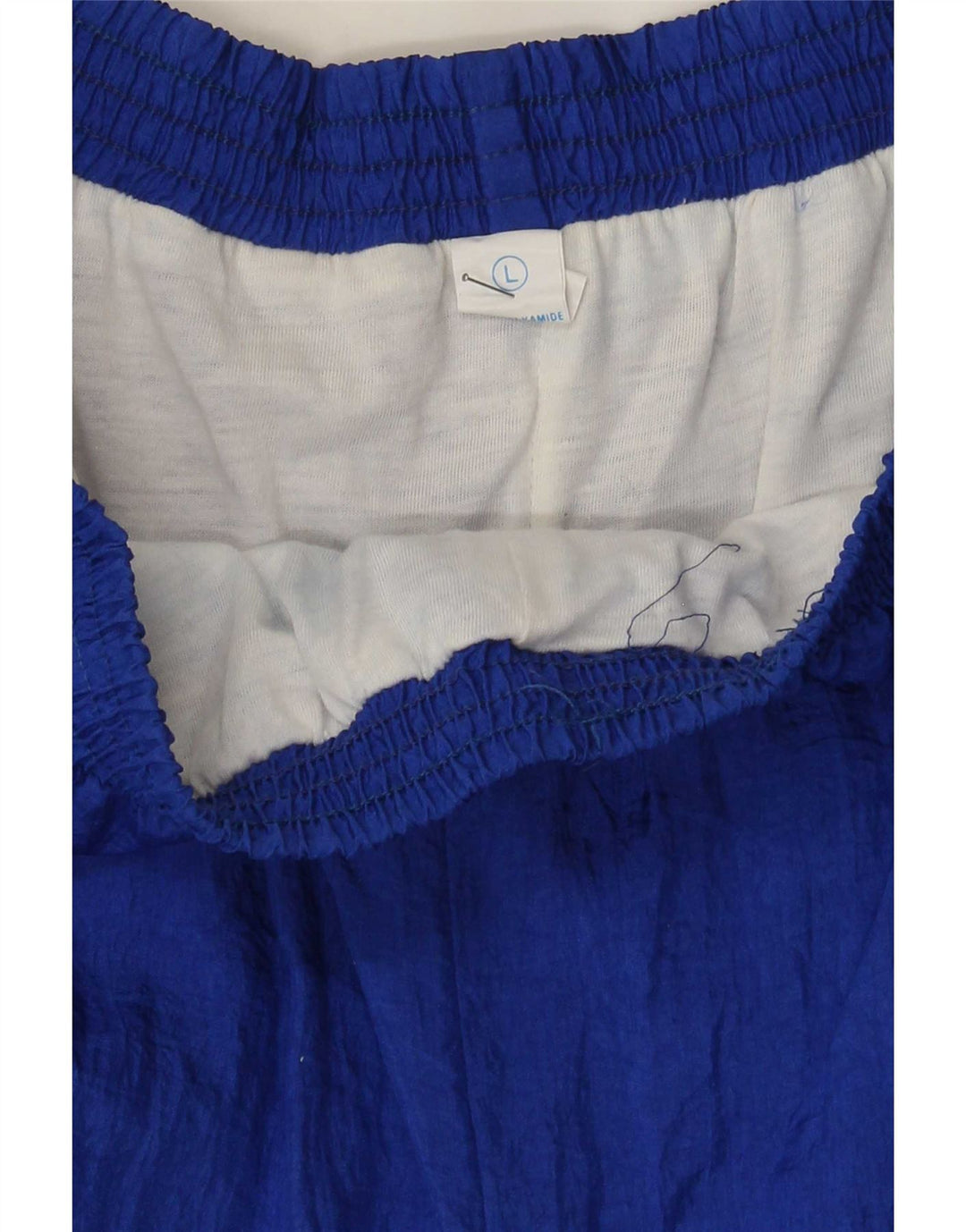 Vintage Mens Tracksuit Trousers Joggers Large  Blue Colourblock Polyamide