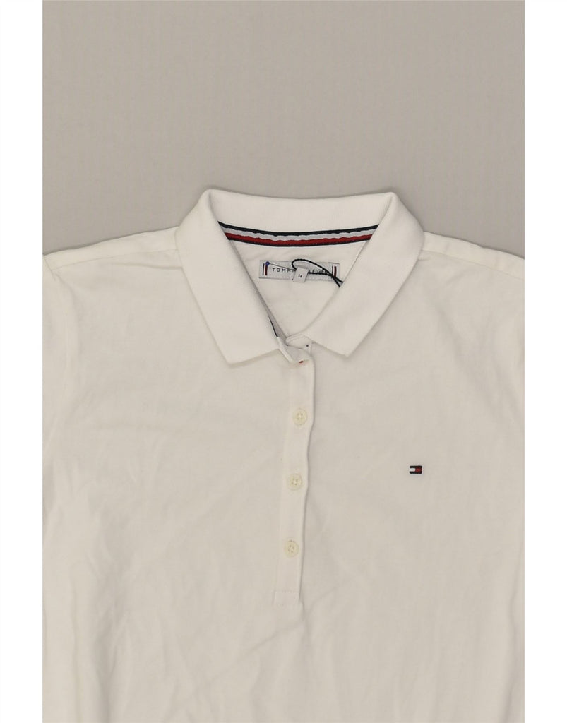 TOMMY HILFIGER Girls Polo Shirt 13-14 Years White Cotton | Vintage Tommy Hilfiger | Thrift | Second-Hand Tommy Hilfiger | Used Clothing | Messina Hembry 