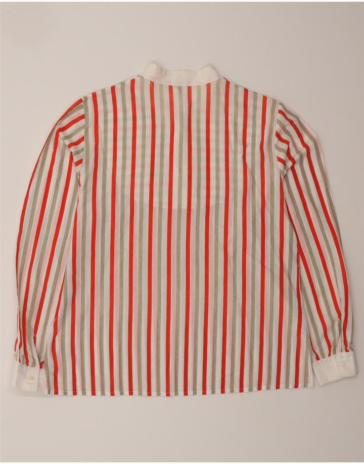 VINTAGE Womens Pullover Shirt UK 16 Large Multicoloured Striped Polyester