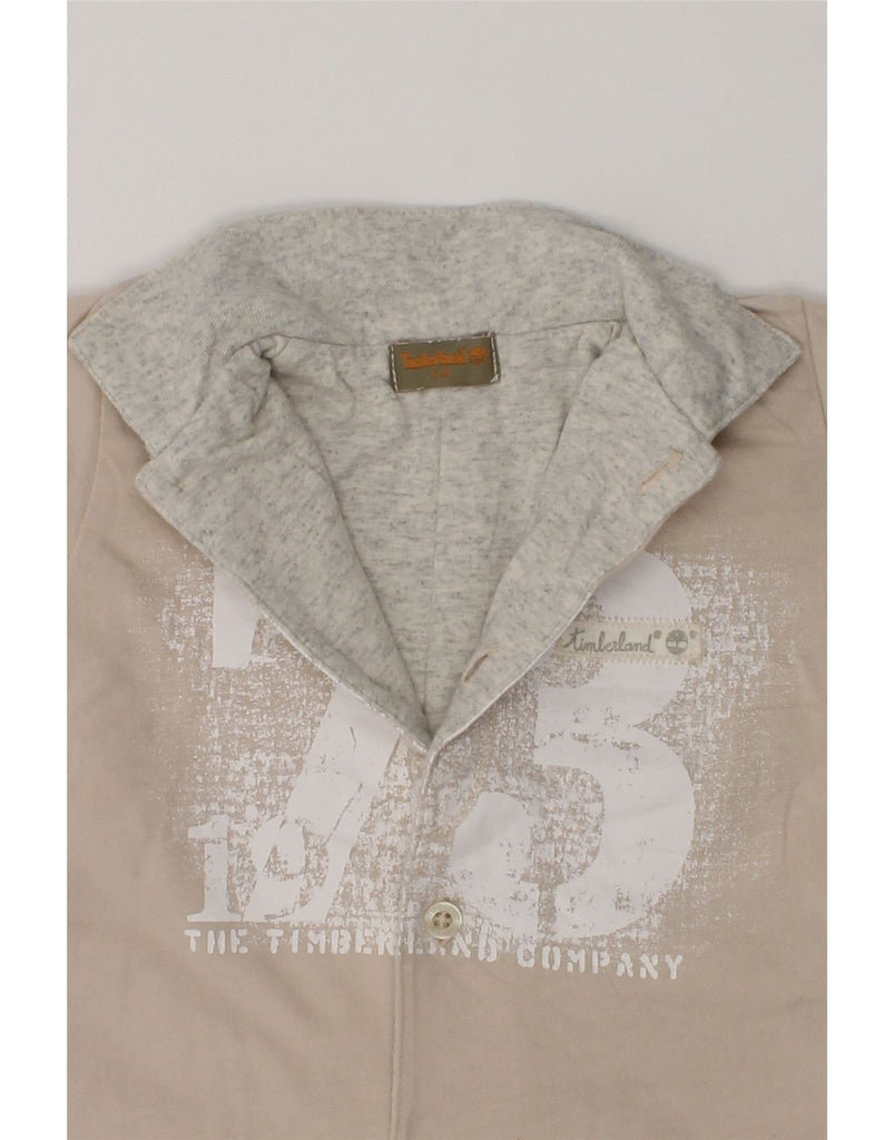 TIMBERLAND Baby Boys Graphic Playsuit 3-6 Months Beige Cotton | Vintage Timberland | Thrift | Second-Hand Timberland | Used Clothing | Messina Hembry 