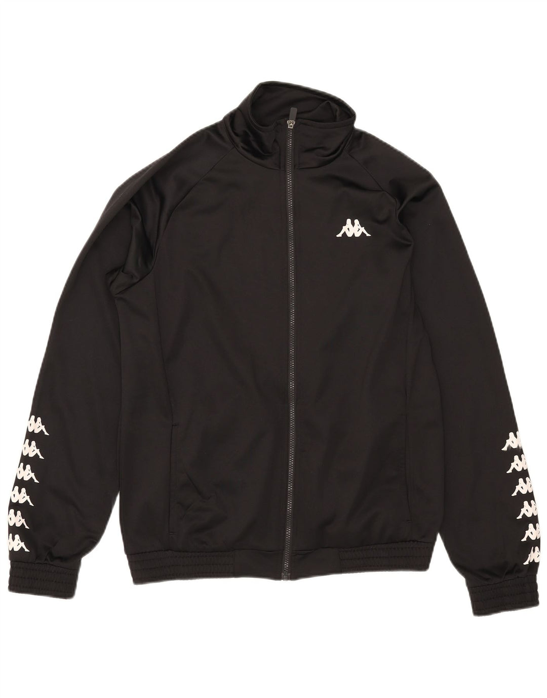 Kappa Mens Graphic Tracksuit Top Jacket Medium Black Polyester