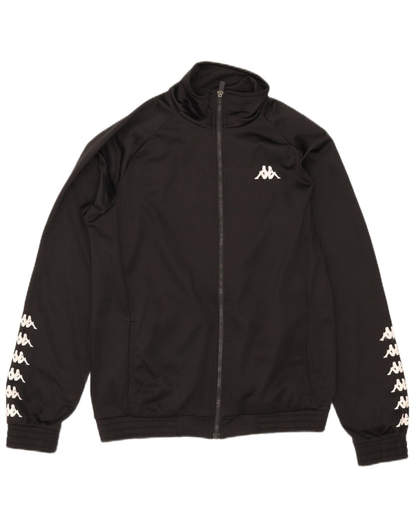 Kappa Mens Graphic Tracksuit Top Jacket Medium Black Polyester