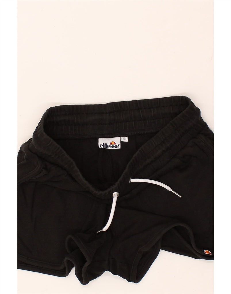 ELLESSE Womens Sport Shorts UK 6 XS Black Cotton | Vintage Ellesse | Thrift | Second-Hand Ellesse | Used Clothing | Messina Hembry 