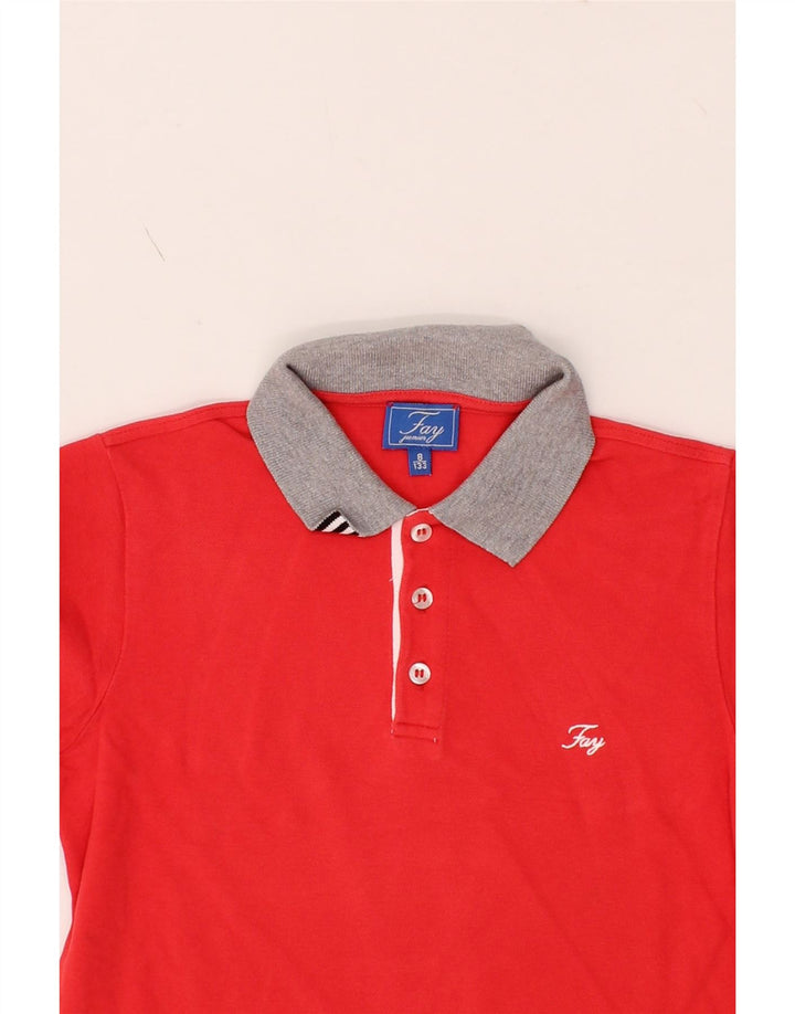 FAY Boys Polo Shirt 7-8 Years Red Cotton Vintage Fay and Second-Hand Fay from Messina Hembry 