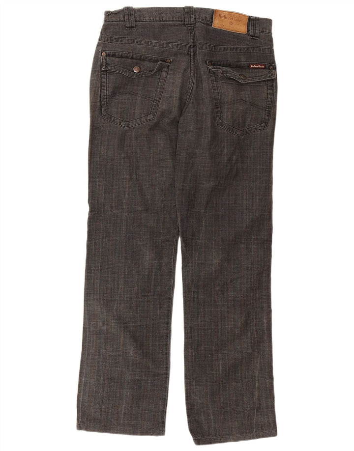 Marlboro Classics Mens Straight Chino Trousers W33 L31 Grey Herringbone