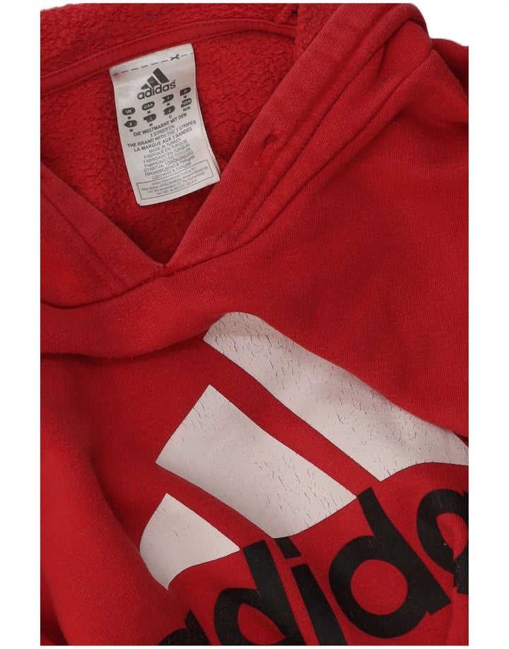 ADIDAS Mens Graphic Hoodie Jumper Medium Red Cotton