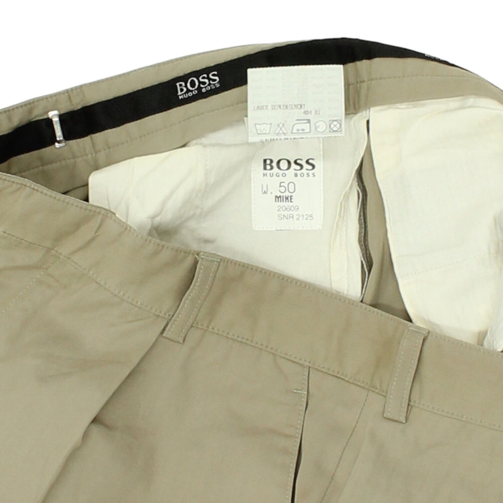Hugo Boss Mens Beige Chino Suit Trousers | Vintage High End Designer Dress Pants | Vintage Messina Hembry | Thrift | Second-Hand Messina Hembry | Used Clothing | Messina Hembry 