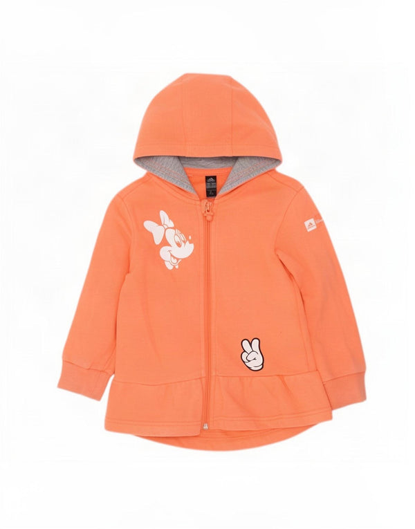 Adidas Baby Girls Disney Graphic Zip Hoodie Sweater 18-24 Months Orange