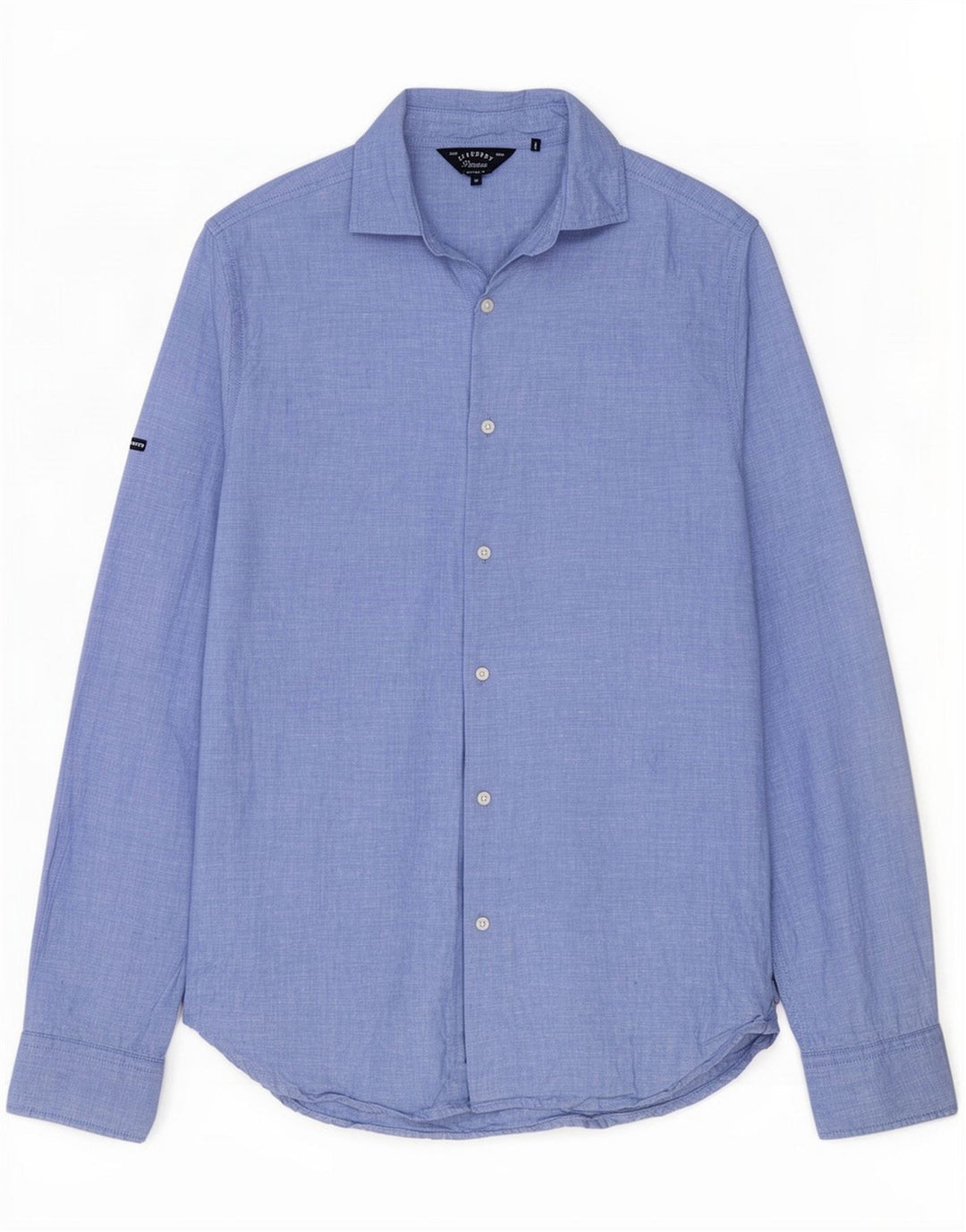 Superdry Mens Shirt Medium Blue Flecked Linen