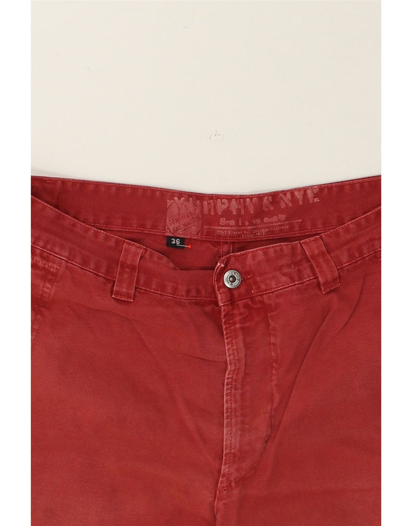 MURPHY & NYE Mens Tapered Jeans W36 L29 Maroon Cotton | Vintage Murphy & Nye | Thrift | Second-Hand Murphy & Nye | Used Clothing | Messina Hembry 