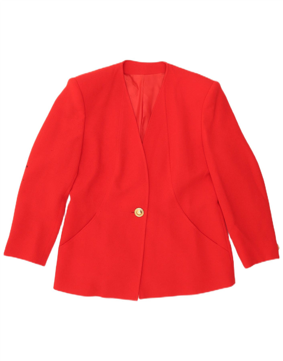Marina Rinaldi Womens 1 Button Oversized Blazer Jacket Size 19 Small Red